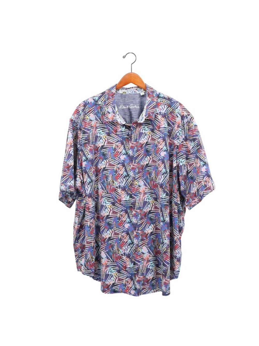 Robert Graham Short Sleeve Men's Button Front Printed Shirt 3XL